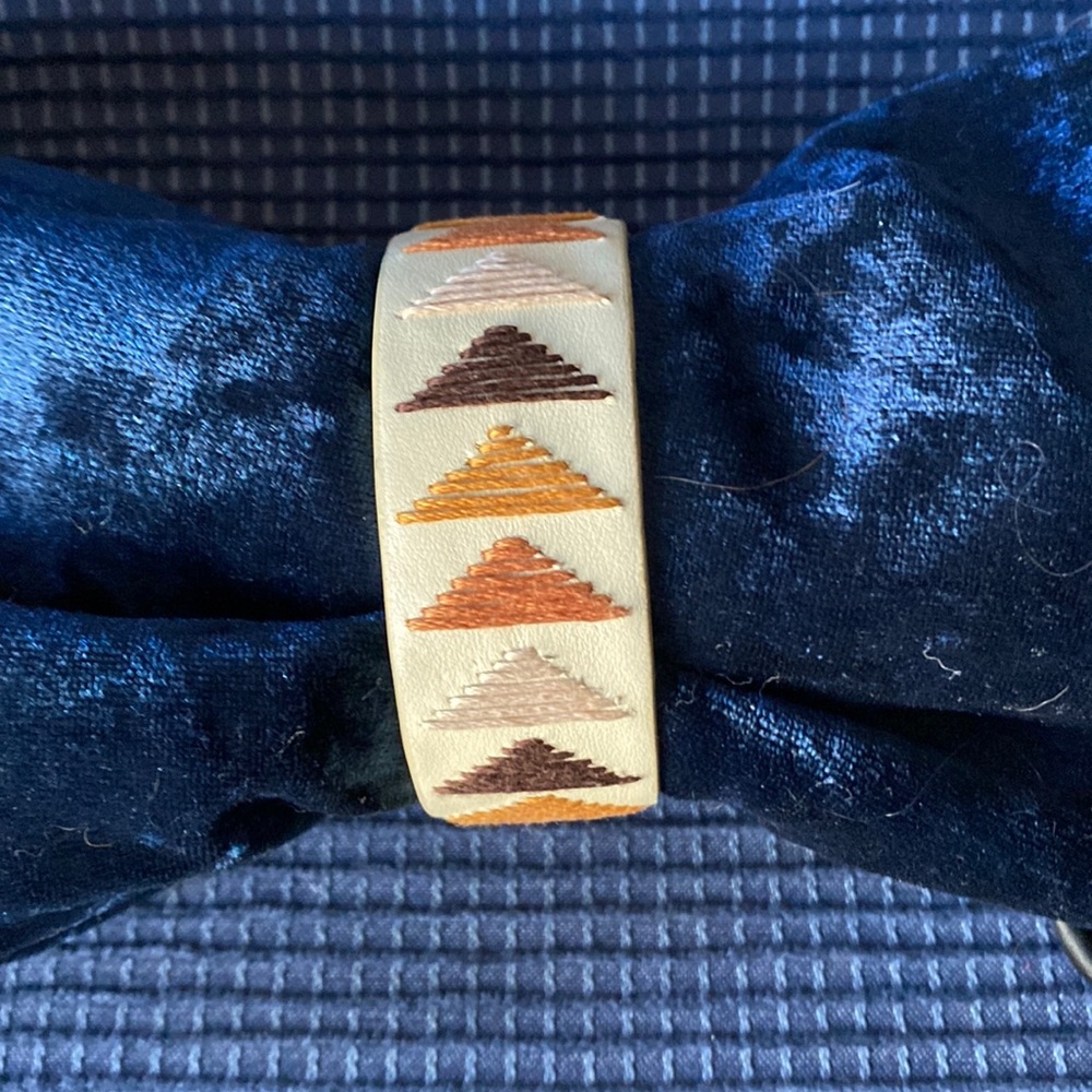 Vince Camuto NWOT Embroidered Leather Cuff Bracelet